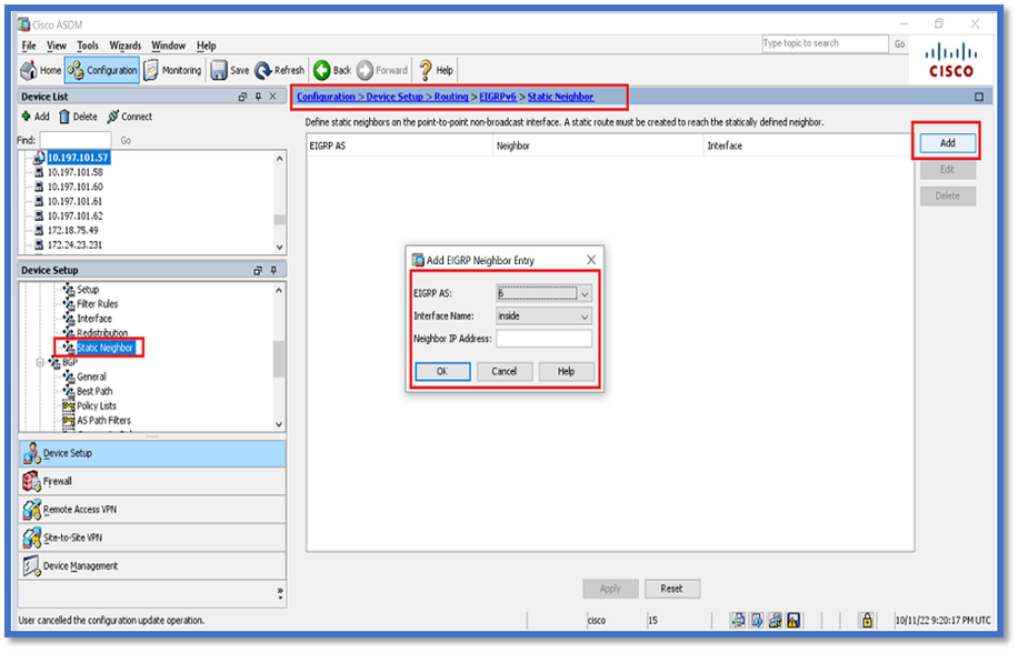 Nachbar: Unicast-Router-Modus