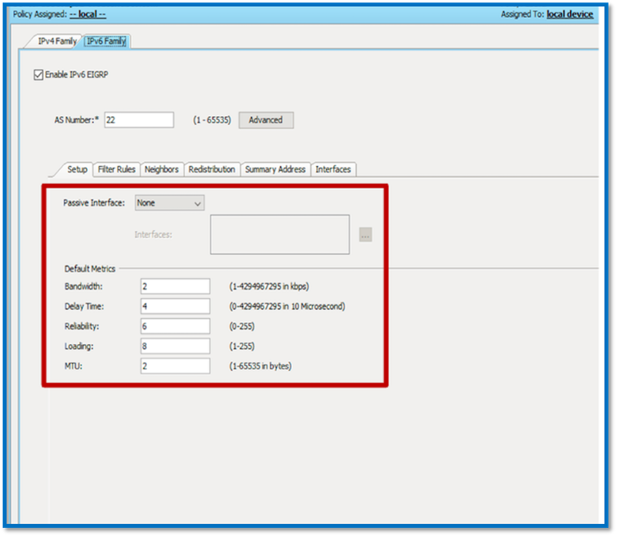 EIGRP IPv6 지원 활성화