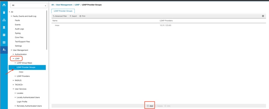 LDAP UCS set up GUI