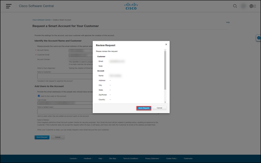 cisco smart account change email address