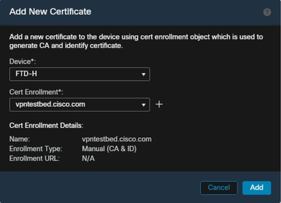 Select Devices and then Add Certificates