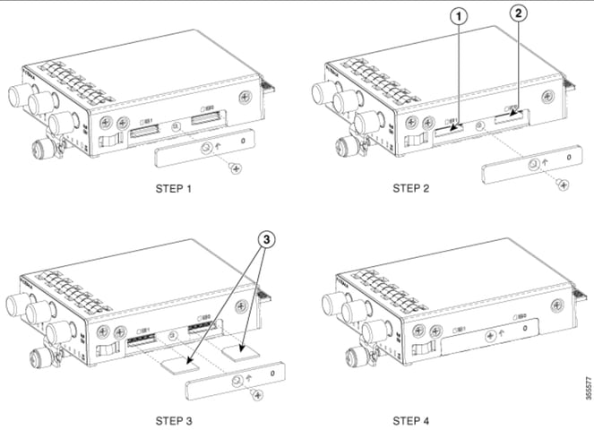 Installation of SIM Cards Ports Diagrams