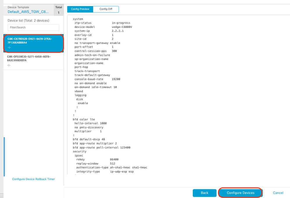 Cliquez sur Configurer les périphériques