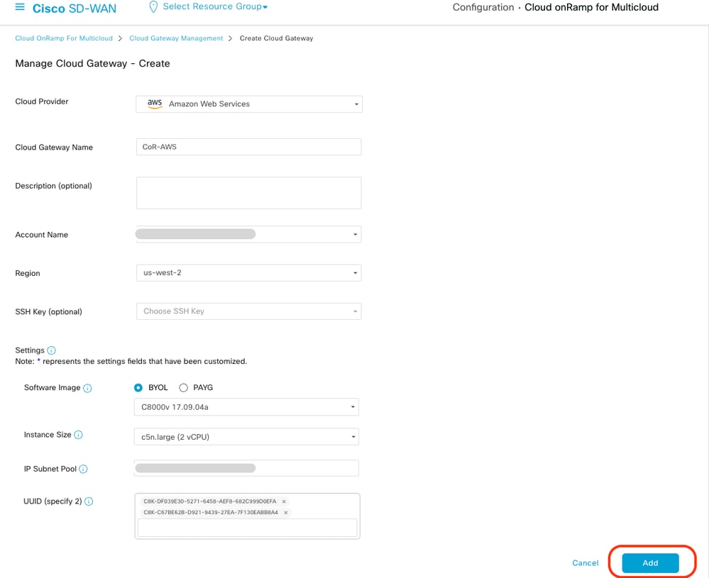 Cloud-Gateway verwalten