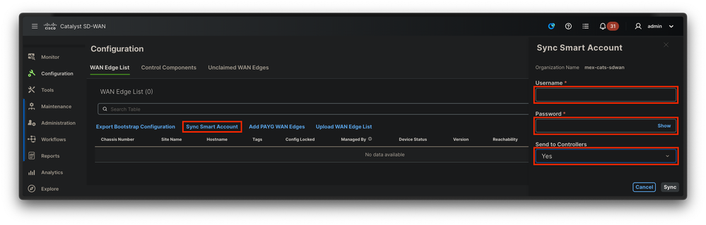 WAN Edge Router Update via SA/VA Synchronization