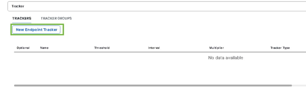 Neuen Endpunkt-Tracker auswählen