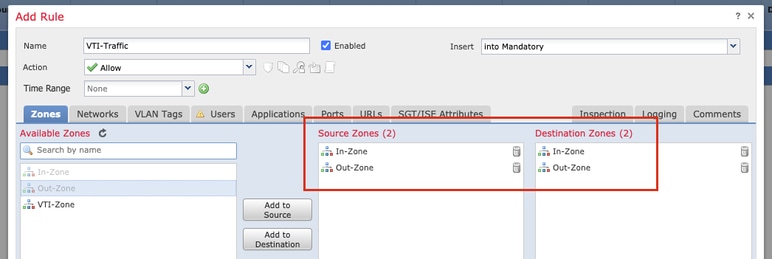 Source Zones and Destination Zones