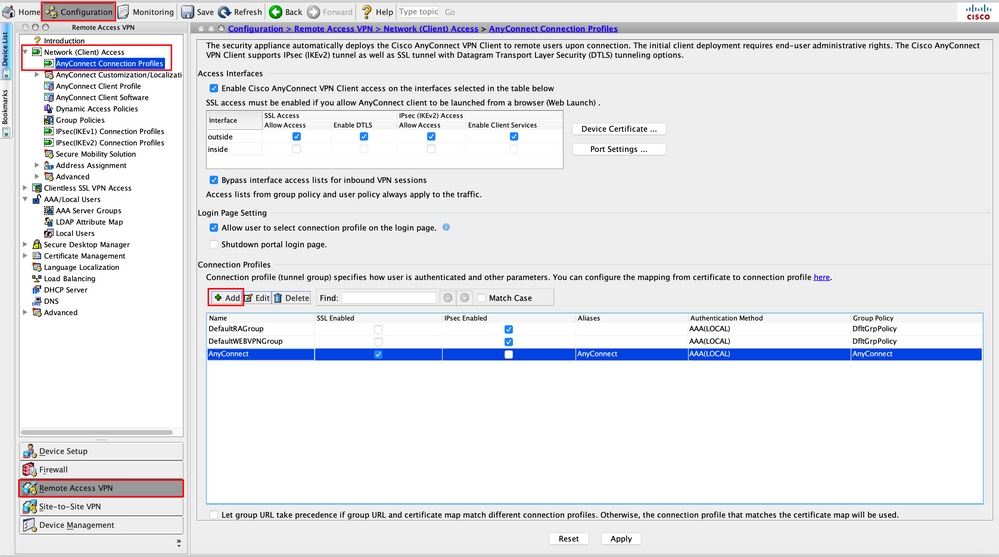 Create the Connection Profile