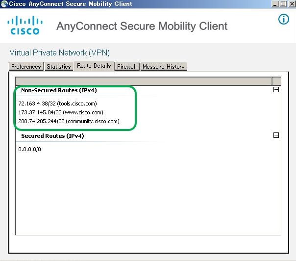 cisco anyconnect split tunnel