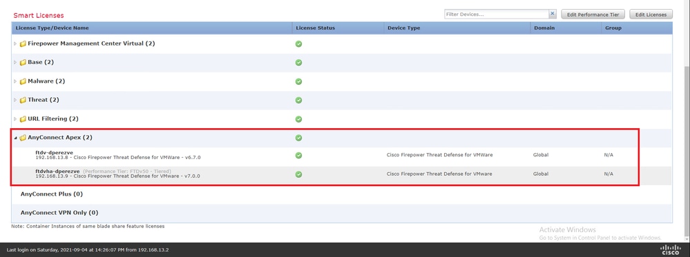 Smart License for FTDv