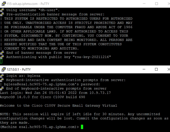 Creazione della connessione al proxy CES