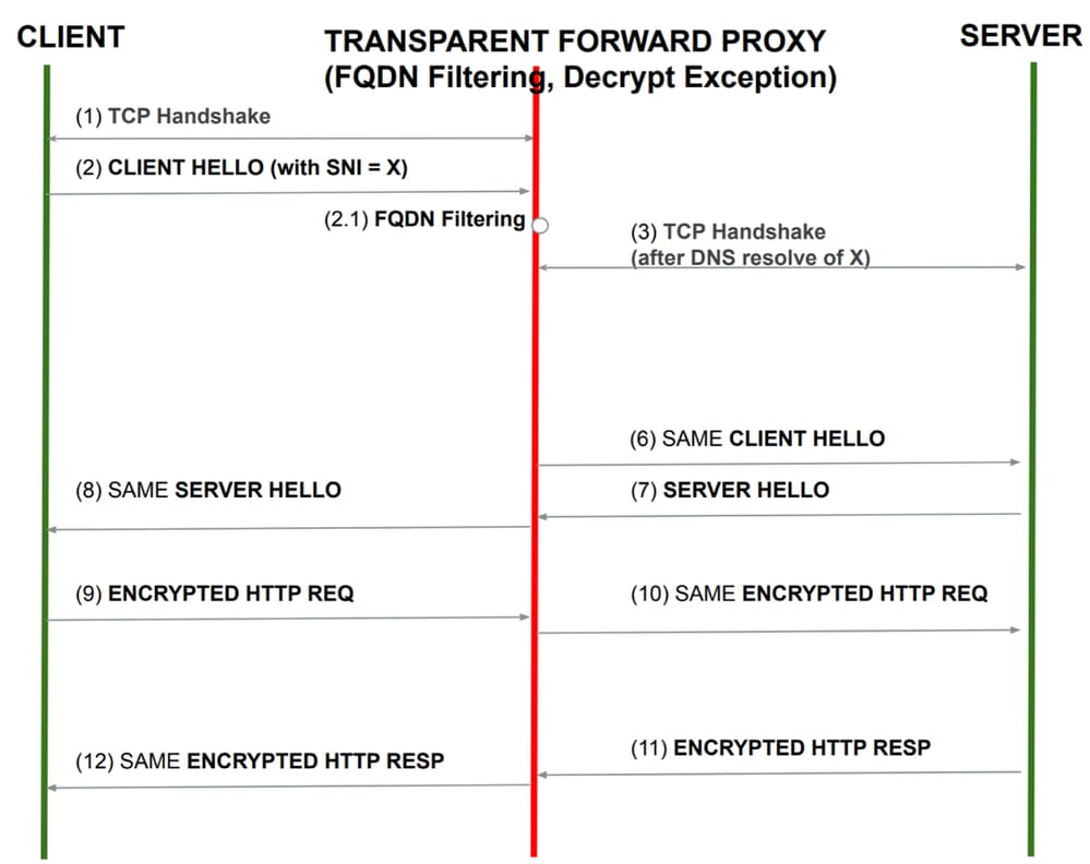 Bild - Transparenter Weiterleitungsproxy (mit Entschlüsselungsausnahme)