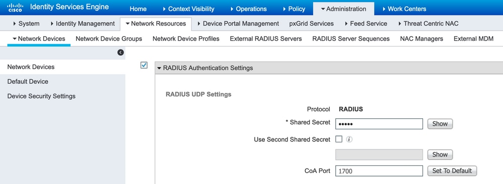 Configure the Shared Secret