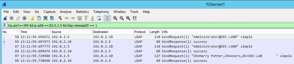 在Cisco FMC和FTD中的LDAP身份验证之后，在Web GUI中成功登录用户条目