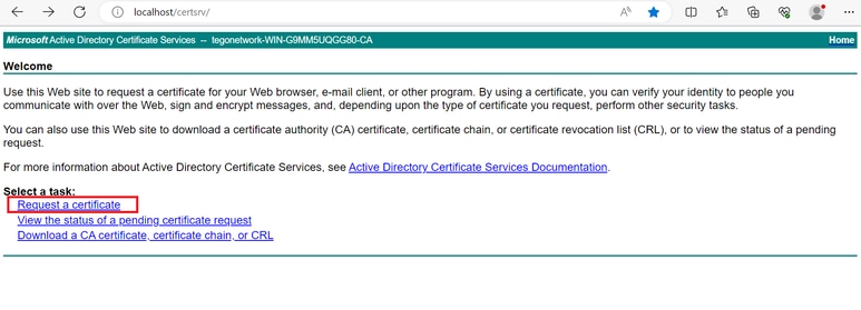 Request certificate