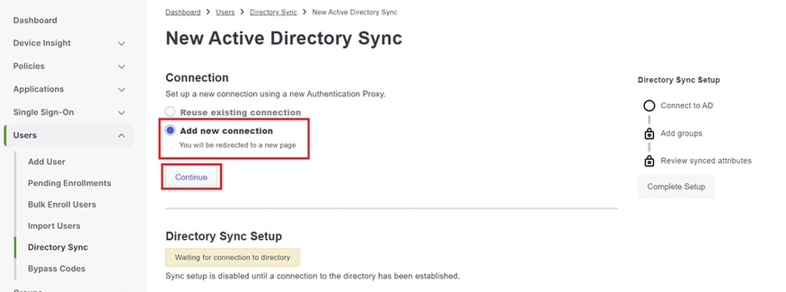 新しいActive Directoryの追加