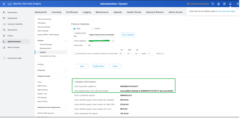 Online Posture Update Status