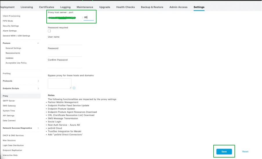 Configure Proxy Details