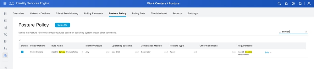 Posture Policy Rule Name
