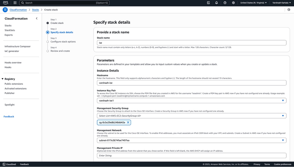 One of the Pre-existing Subnets is Selected