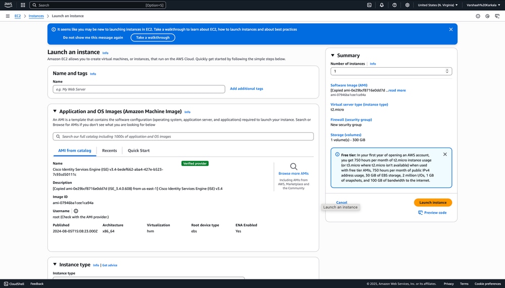Redirected to EC2 Launch Page