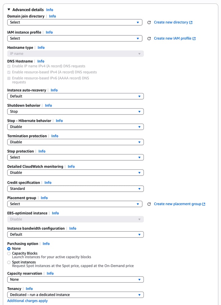 In Advanced Details Section, Configure any Additional Settings