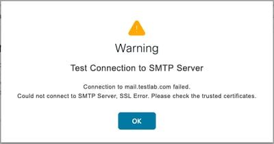 Error - Could not connect to SMTP Server