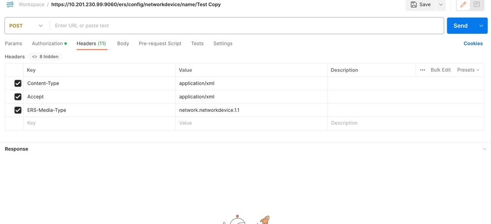 تكوين رأس Postman XML