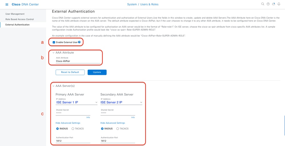 (RADIUS) External Authentication Configuration Steps