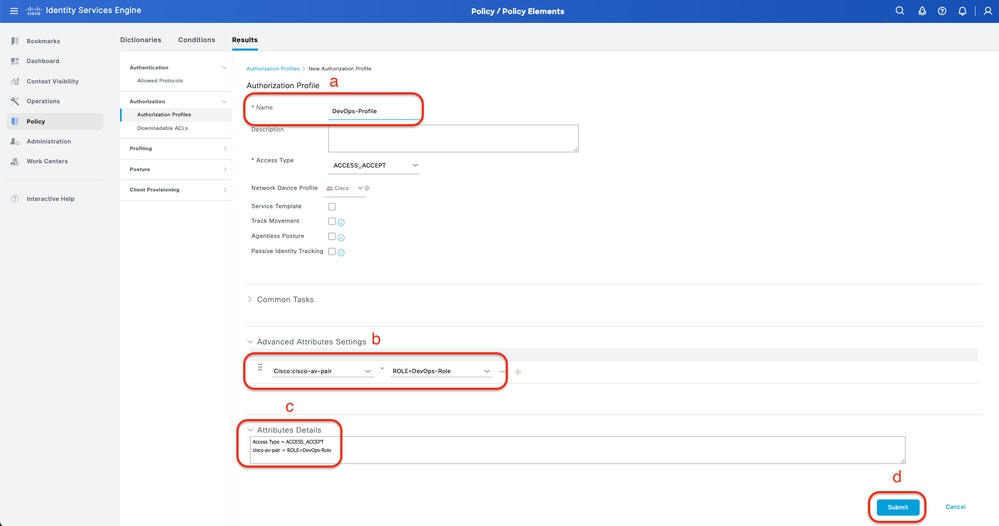 Create Authorization Profile