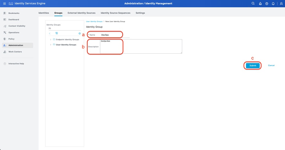 Create User Identity Group