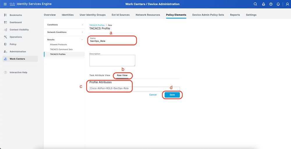 Create TACACS Profile (SecOps_Role)