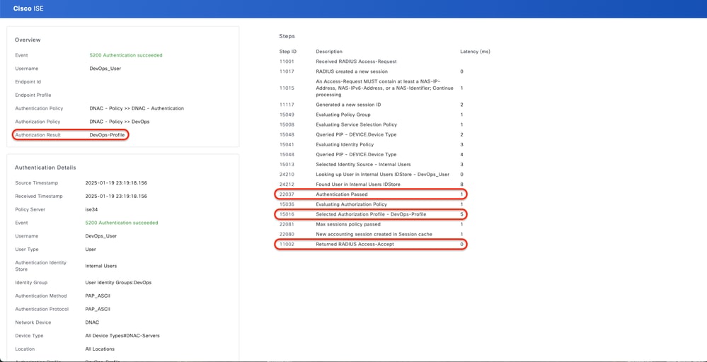 RADIUS Detailed Live-Logs 1-2