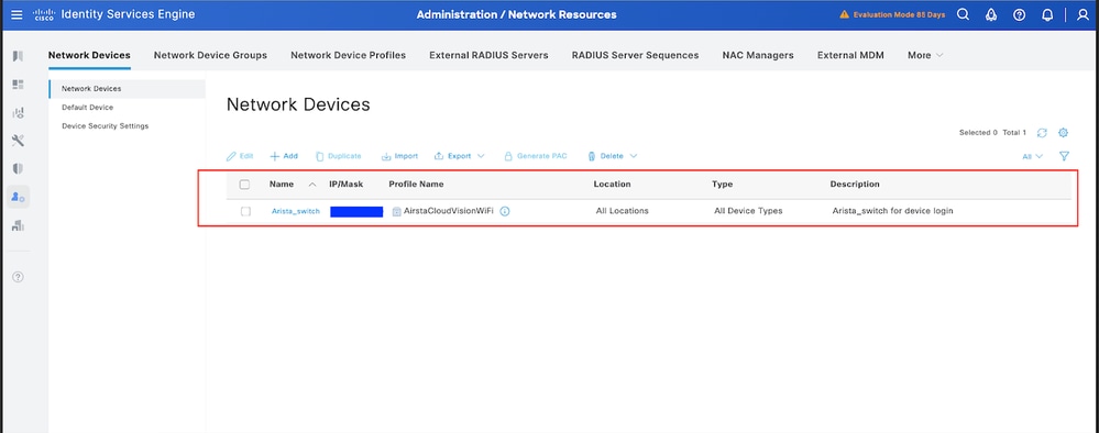 Validate that the new Device is Shown