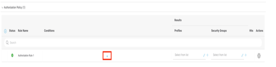 Expand Authorization Policy Menu