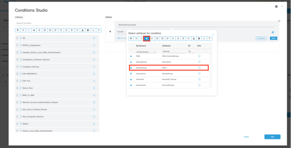 Set Conditions to Matc the Dictionary with Attribute