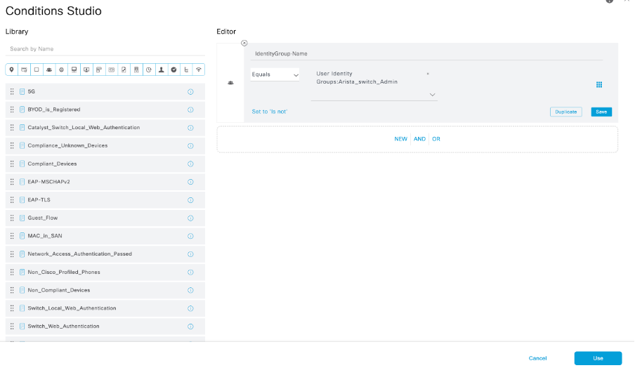 Conditions Studio Editor Interface