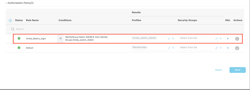 Validate the New condition is Configured in Authorization Policy