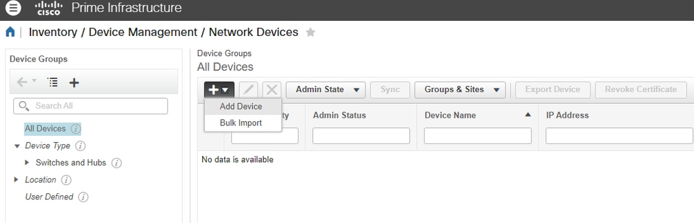Add Network Device