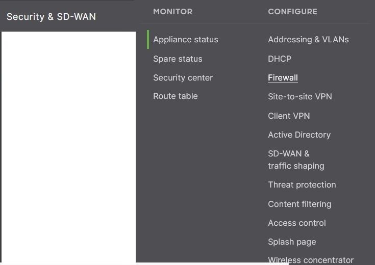 Meraki Firewall Settings