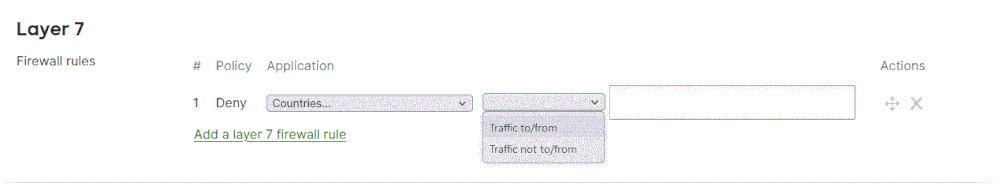 Option to select Layer7 Rule