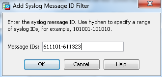 Aggiungi filtro ID messaggi syslog