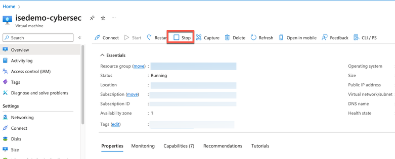 Arrêter la VM ISE