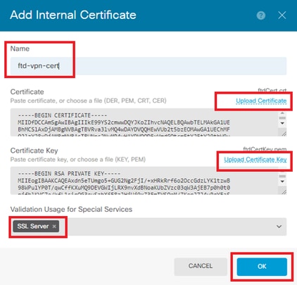 Détails du certificat interne