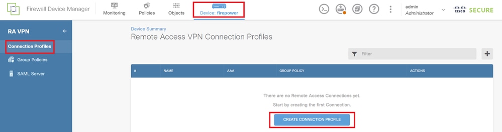 Ajouter un profil de connexion VPN d'accès à distance