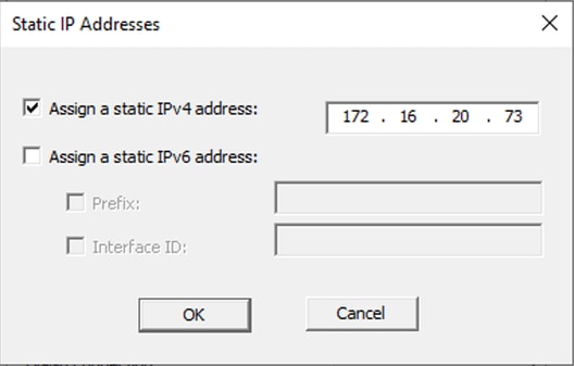 Assign Static IP Address