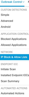 Liste de blocage et d'autorisation IP