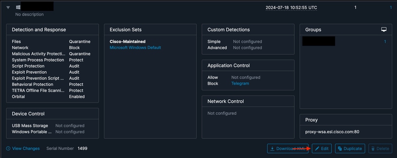 Locate and Select the Policy that is Applied to the Endpoint(s)