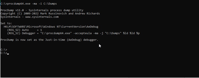 Procdump as aedebugger