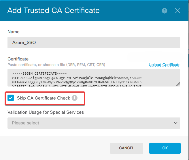 Skip CA Certificate